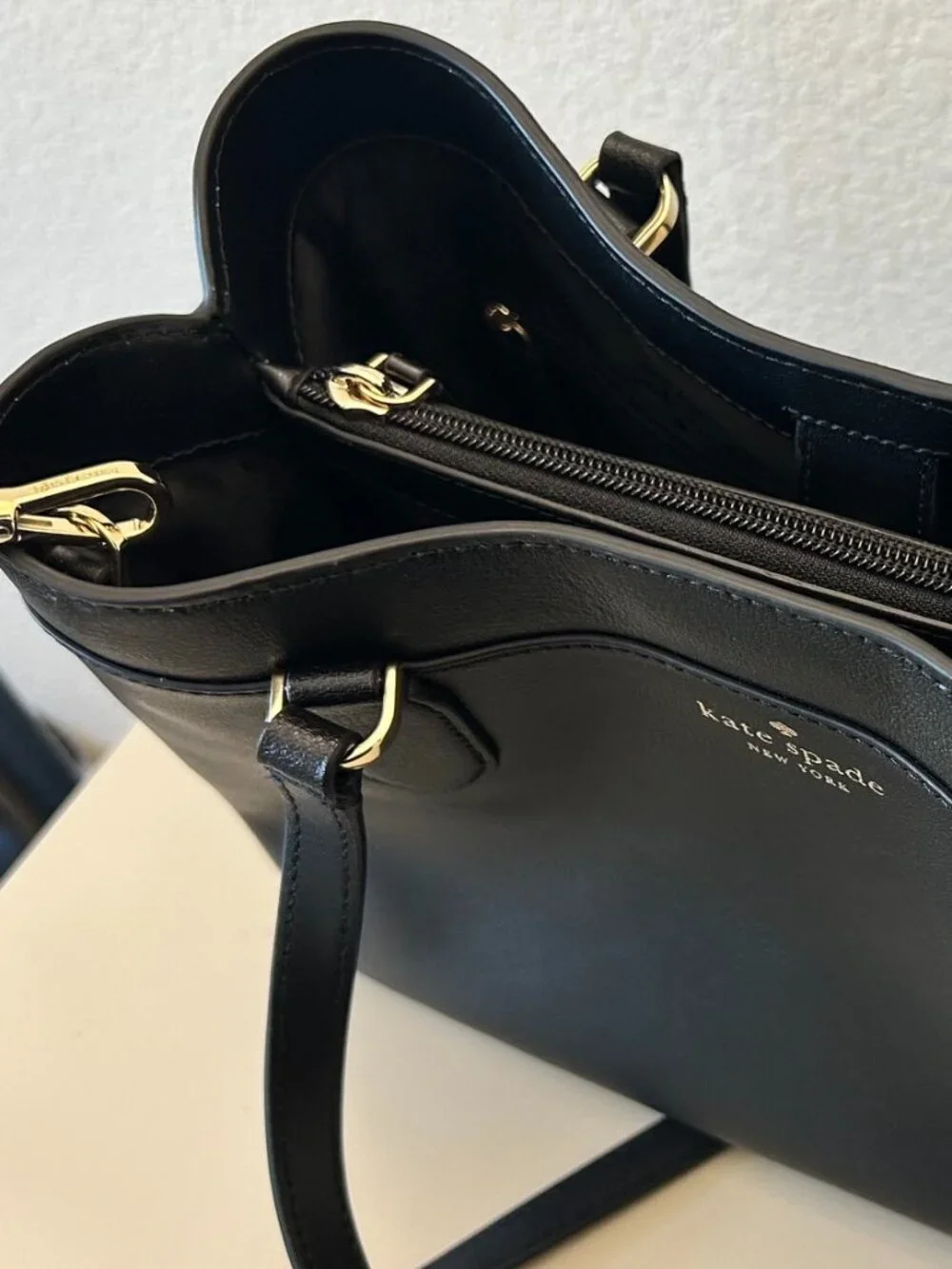 Kate Spade Sienna Satchel Bag, Grain Leather, New, Black
